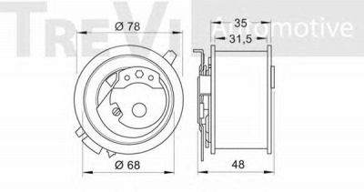TREVI AUTOMOTIVE td1624 -  Натяжной ролик, ремень ГРМ